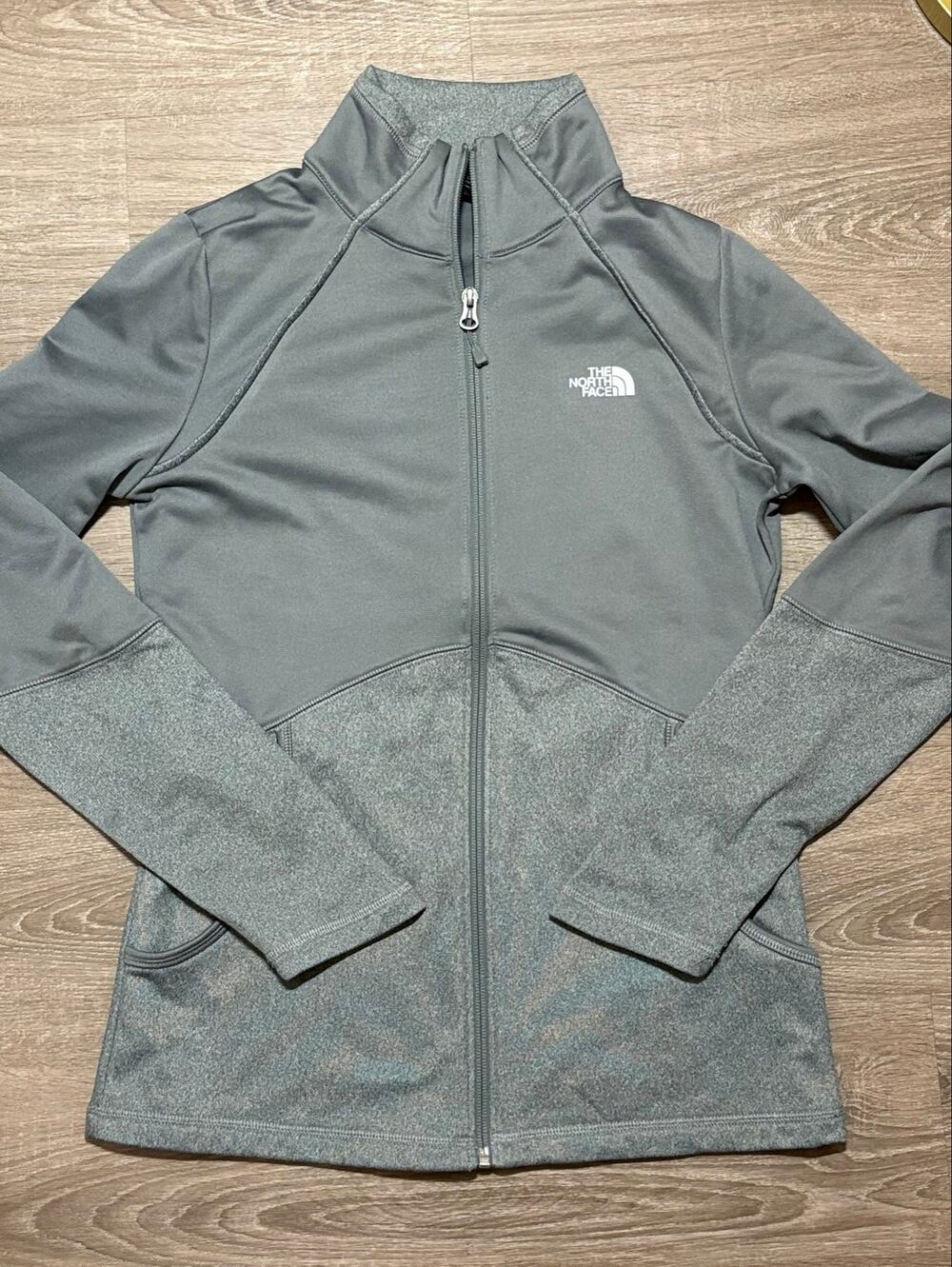 The North Face Women’s Small Gray Full Zip Jacket Fleece Lined Athletic Stretch